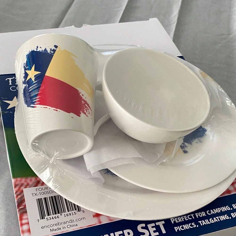 4pc Dinner Set - Red, Blue, Yellow